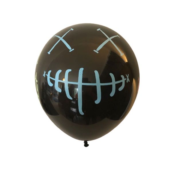 Black Neon Skull Print Latex Balloons - Pack of 25