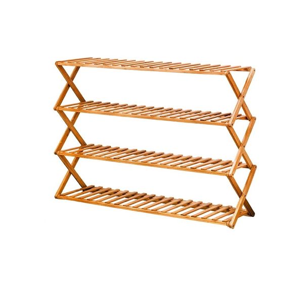 Foldable Bamboo Shoe Rack,4 Tier Shoe Rack. Shelf Organizer for Home,Door