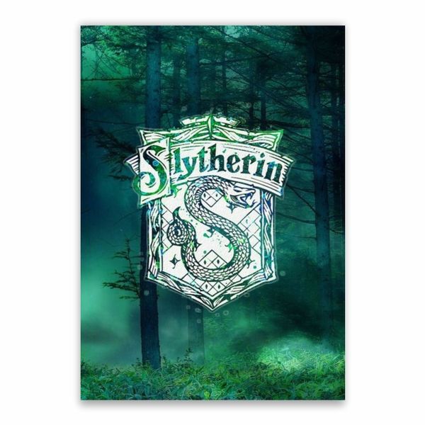 Slytherin Logo Green Forest Background Poster - A1