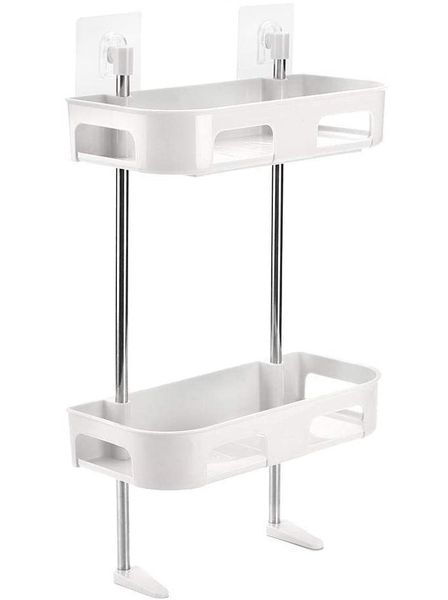 2 Layer Multifunctional Bathroom Storage Shelf - White