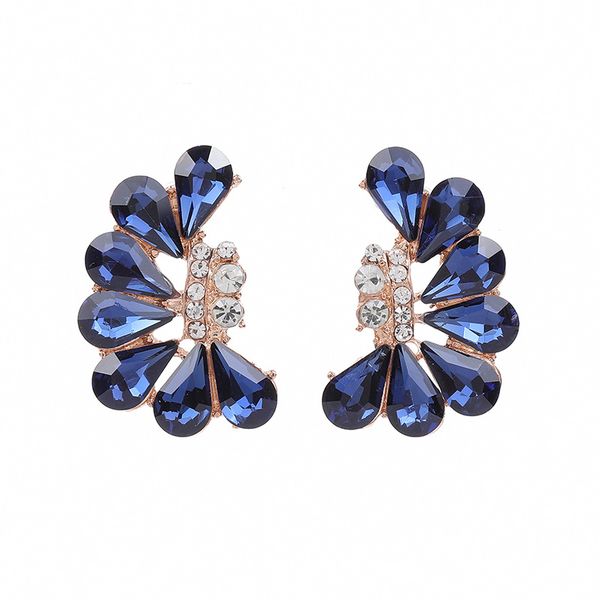 RANDROSE Vintage Fan Stud Earrings - Blue