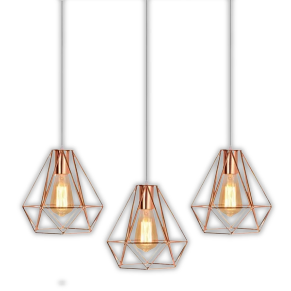 WHL&amp;E 7921/3 Rose Gold Dining Lamp