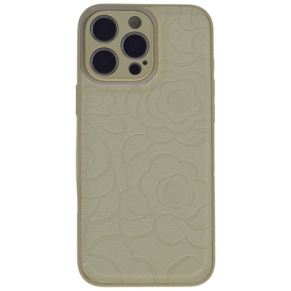 Elegant Beige Embossed Floral Pattern Phone Case- Compatible With iPhone