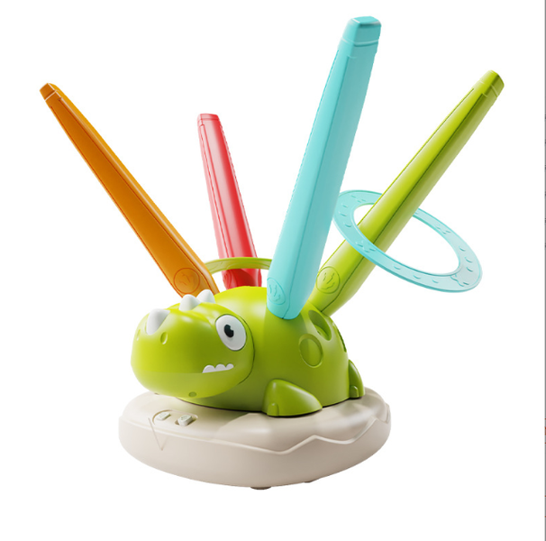 Three-in-One Dinosaur Rocket Launcher Challenge Set, with Colourful Poles