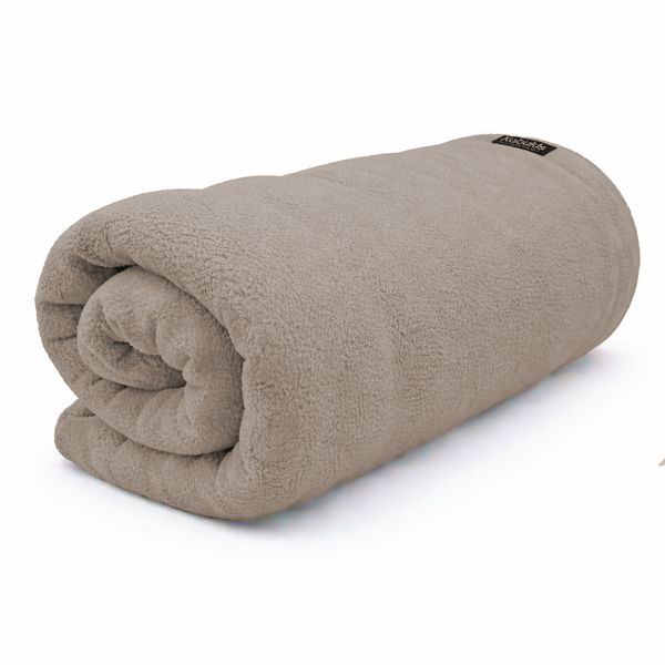 Kabukis Camping Plush Fleece Sofa Throw Blanket - Cozy, Soft, Beige160x180