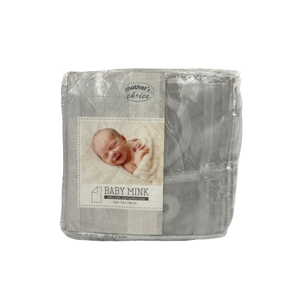 Mothers Choice Baby Mink Blanket - Grey ABC