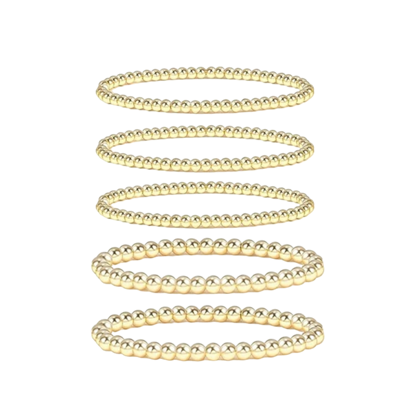 5pc Layered Resin Beaded Non Closure Bracelets.