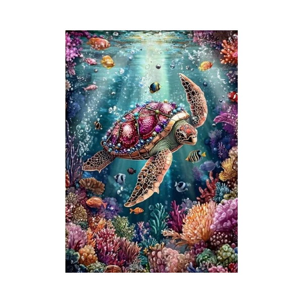 Guardian of the Reef Diamond Painting - Sea Turtle Coral Crystal Art Kit