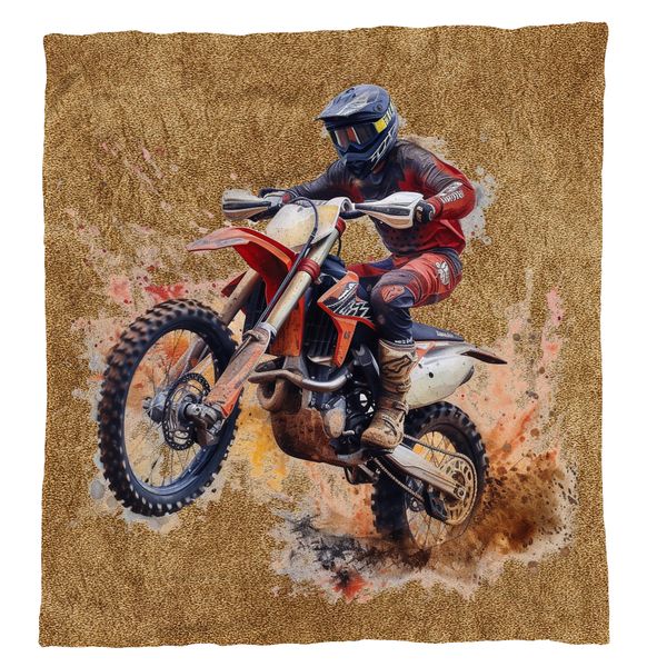 Dirtbike Light Weight Fleece Blanket