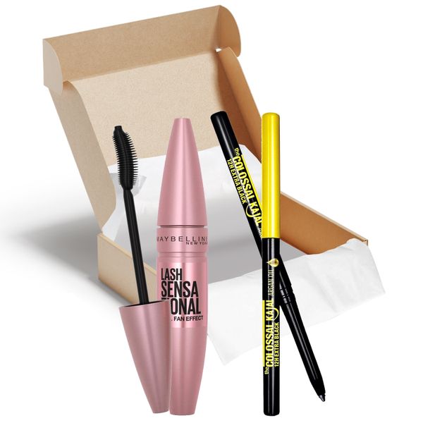 Maybelline Lash Sensational Mascara and Kajal Eyeliner Bundle Set - 2 Piece