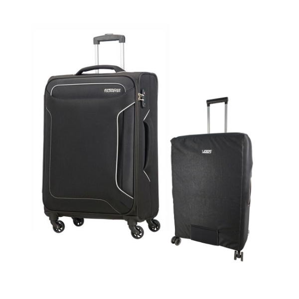 American Tourister Holiday Heat 67cm Check-in Spinner + Voss Luggage Cover