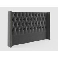 MaI Lifestyle -Nyeleti Pins Decorated Upholstered Headboard - Charcoal