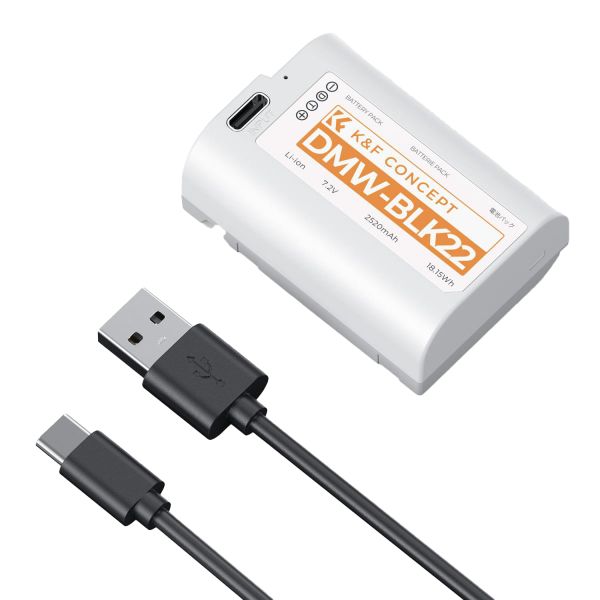 K&amp;F Concept DMW-BLK22 2520mAh USB-C Battery Compatible with Panasonic