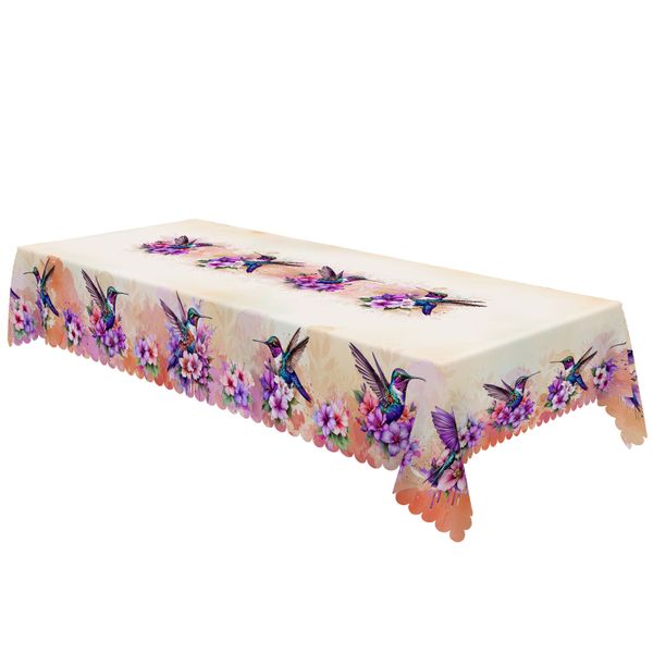 Vibrant Spring bird &amp; Floral Tablecloth for Bright Home Dining &amp; Decor