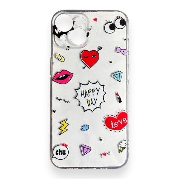 AMA Happy Day Clear Silicon Protective Case For iPhone 14 Pro