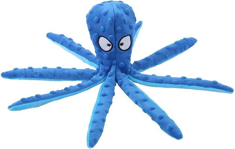Octopus Plush Dog Chew Toy No Stuffing Puppy Teething Interactive