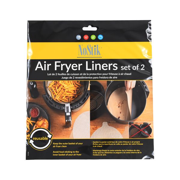 NOSTIK Air Fryer Liners Set of 2 (Two) (Diameter 25.5 &amp; 23.5cm)