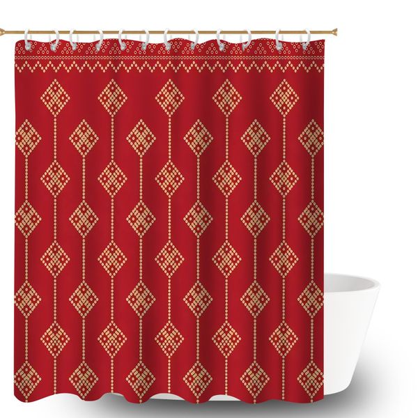 Nordic Pattern Shower Curtain, 180x180cm Bathroom Accessories for Tubs