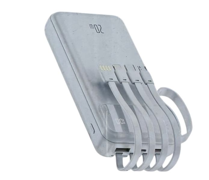 GAINWIT 20000 mAh LED Display Power Bank with Cables White