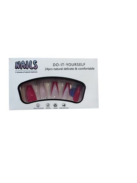BZ1207Handmade Press-on Nails Small Size &amp; Color All-in One- 24Piece