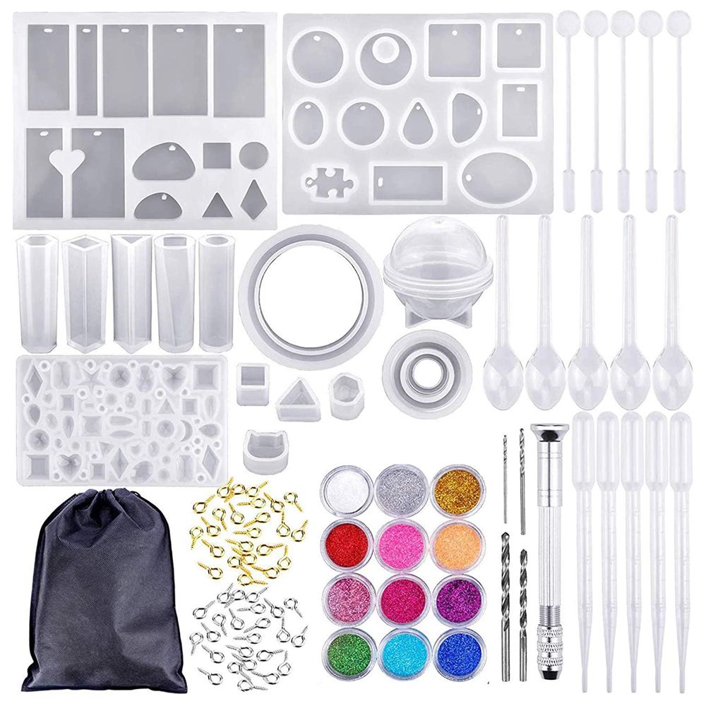 Craft 94 Piece Epoxy Resin Casting Mould Jumbo Jewellery Making Kit
