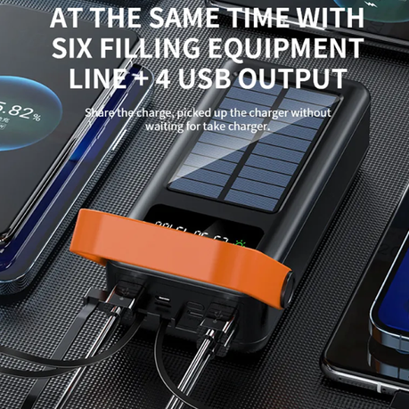 Treqa TR-957-100000Mah Solar Power Bank With Hand Handle- SD