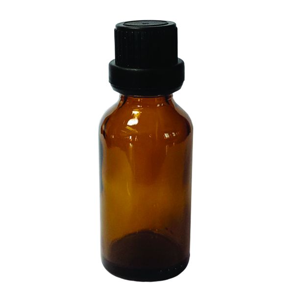 20x 30ml Amber Glass Dropper Bottle with Black Lid &amp; Fast Flow Cap