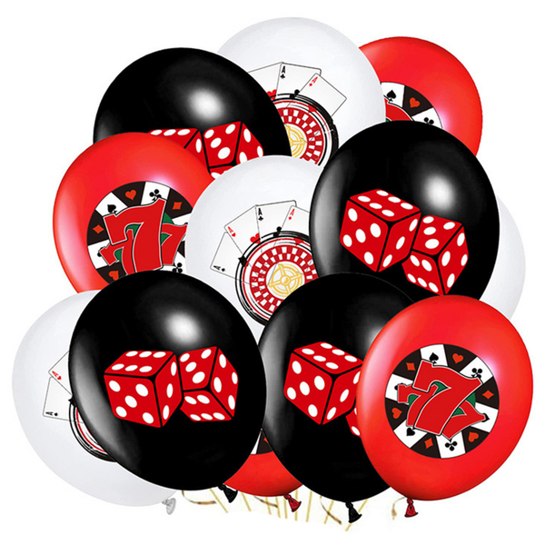 Casino Themed Latex Balloon Set (12 Balloons)