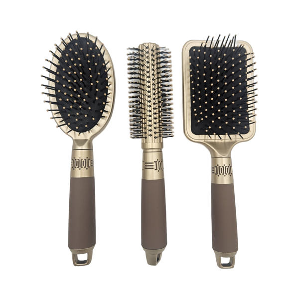 Hairbrush Set - Gold - 3 piece