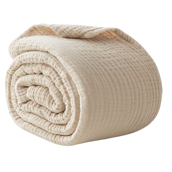 Taupe Muslin Throw 150 x 250cm XL