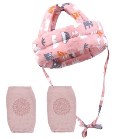 Baby Toddler Head Protective Cap & Non-Slip Knee Pads Set Image