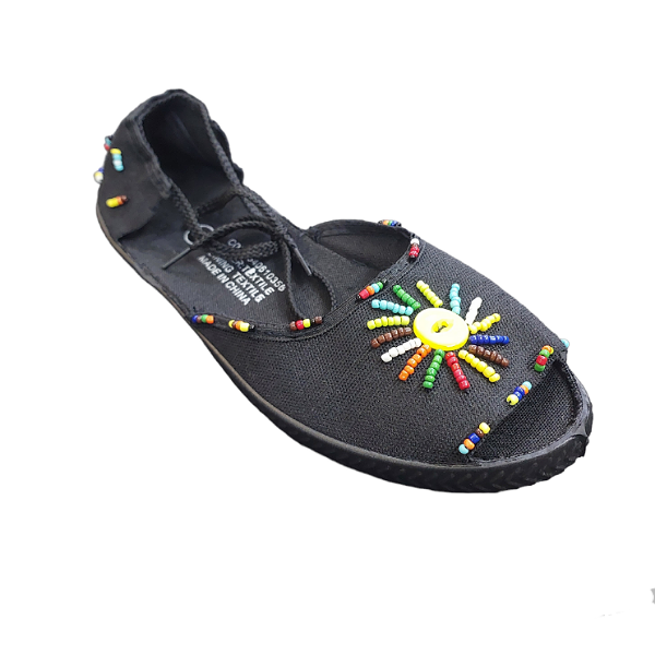 Women Peeptoe Beaded Takkies