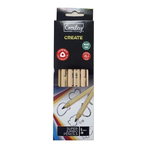 Croxley Super Jumbo WoodFree Pencils HB (Pack of 6) x2