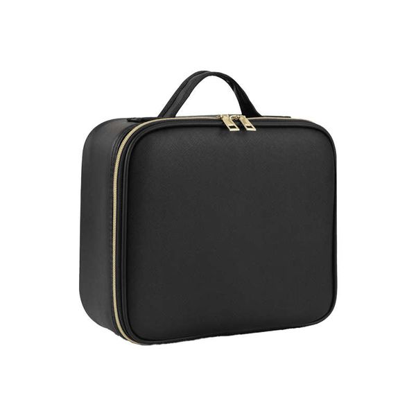 Travel Makeup Bag With Led Light With 7 Compartment With Brush Bag