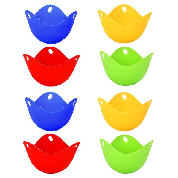 Silicone Egg Poacher Cups Boiler Molds Poached Bowl for Microwave - 8-Piece
