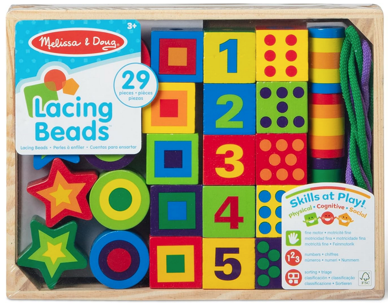 Melissa &amp; Doug Deluxe Wooden Lacing Beads (29 Piece)