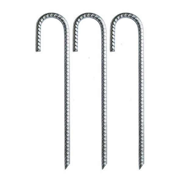 Tool Galvanised Spike Ground Anchor Nails Set Of 3 ( 30cm )