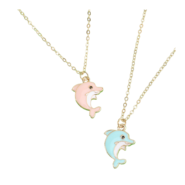 Dolphin Pink & Blue BFF Best Friends Necklace and Pendant Girls Gift ...