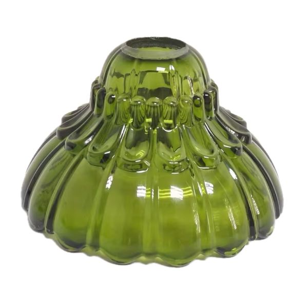 Decor Vintage Green Glass Flower Light Fixture Lampshade -17cm