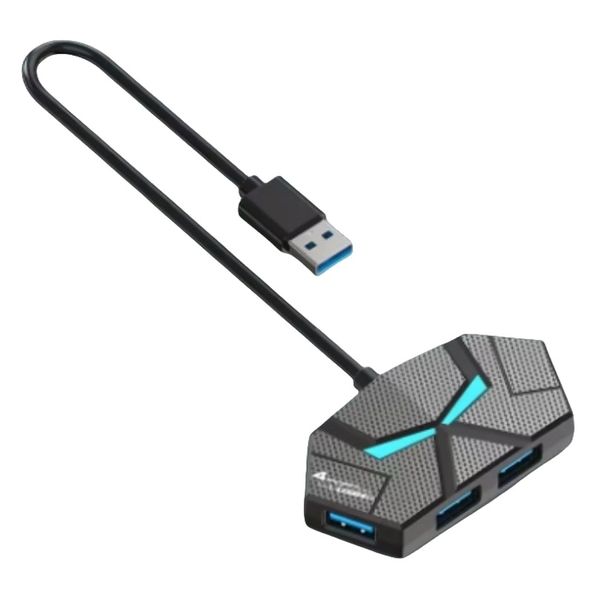 USB 3.0 Hub 4-Port with LED Light Compatible with FEMORO PC &amp; Laptop