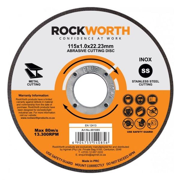 Rockworth - Cutting Disc Slimline Steel 230X2.0mm - 5 Pack