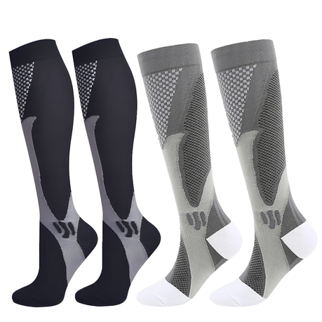 2 Pairs Sport Jogging Stockings Long Compression Sock Calf Support Running Image