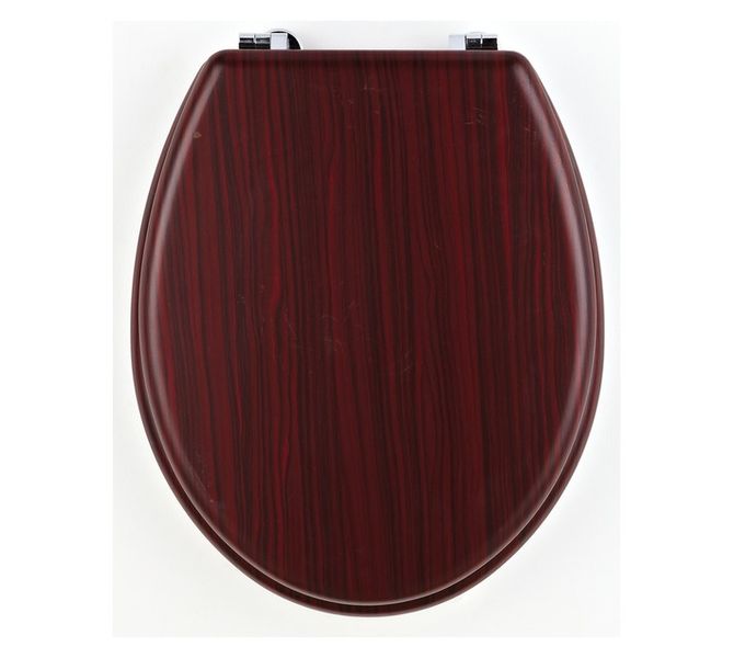 Toilet Seat with CP Hinge Mahogany