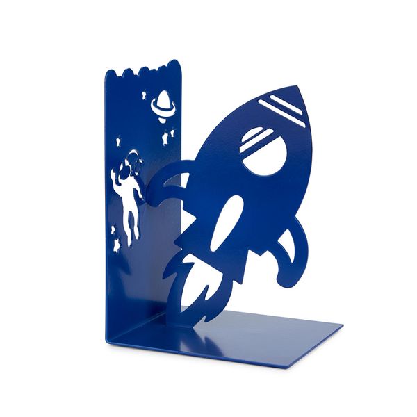 Bookend - Spaceship - Blue - Metal