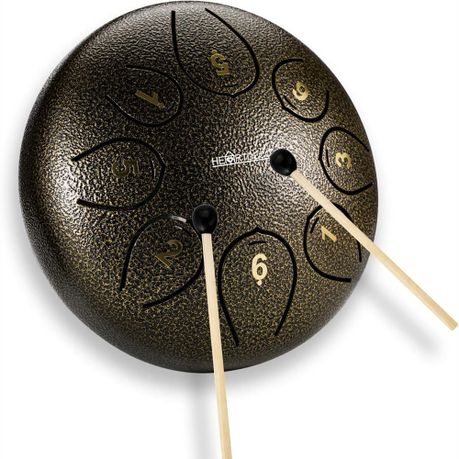 Steel Tongue Drum 6 Inch 8 Notes - Brown Image