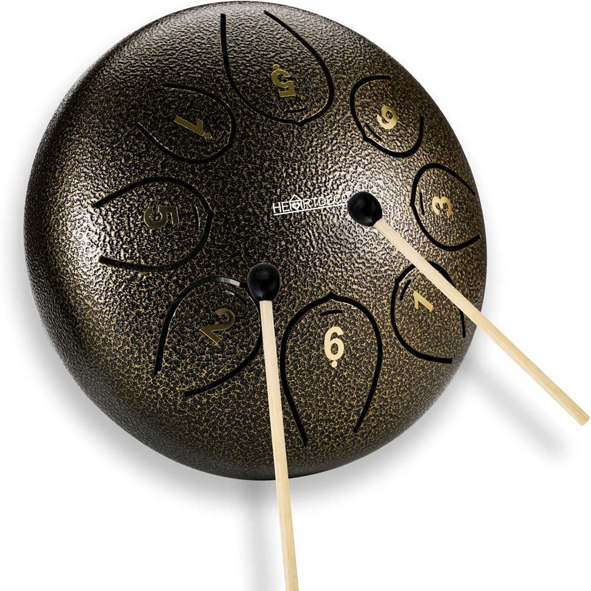 Steel Tongue Drum 6 Inch 8 Notes - Brown