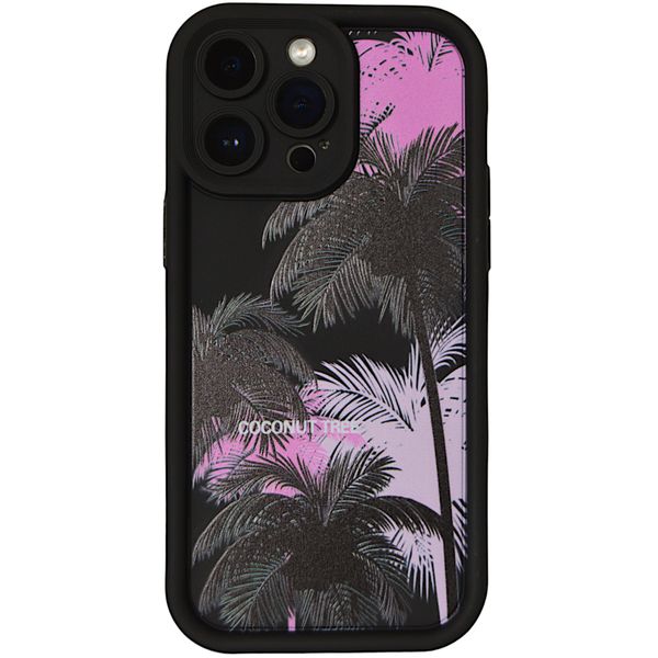Black - Phone Case with Coconut Tree Print - Iphone 15 Pro Max