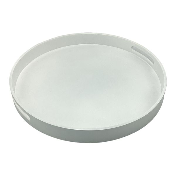 Tray 40 x 40 x 5cm Round Wooden With Cut Out Handles