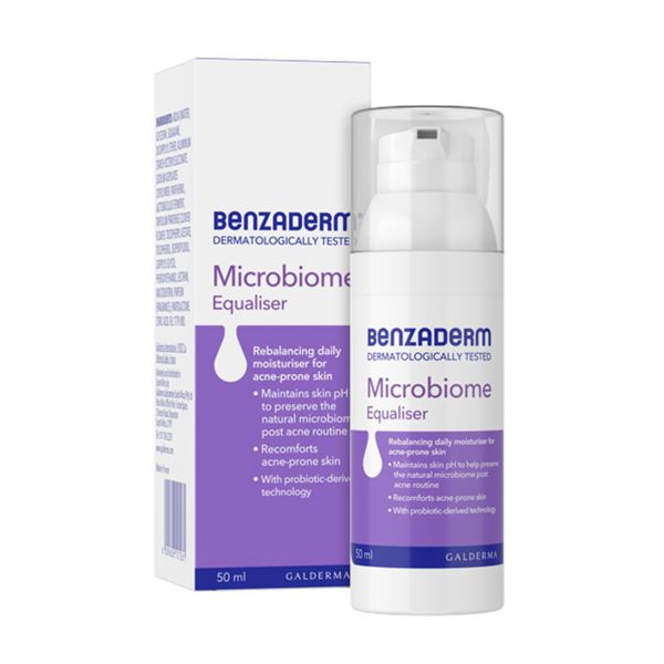 Benzaderm Microbiome, Daily Face Moisturiser, 50ml, For Acne-Prone Skin