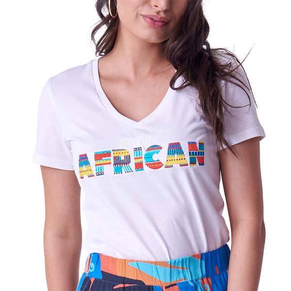 Holmes Bros Ladies Africa Ss Tee White